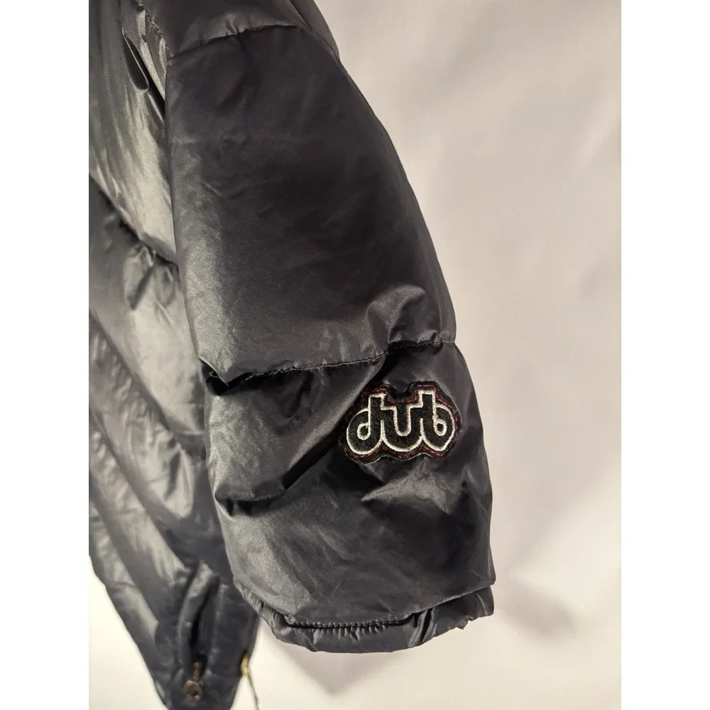 Vtg "Dub 68 Remix Series" Black Short Sleeve Rapper Puffer Jacket Men's L Y2k - Picture 6 of 16